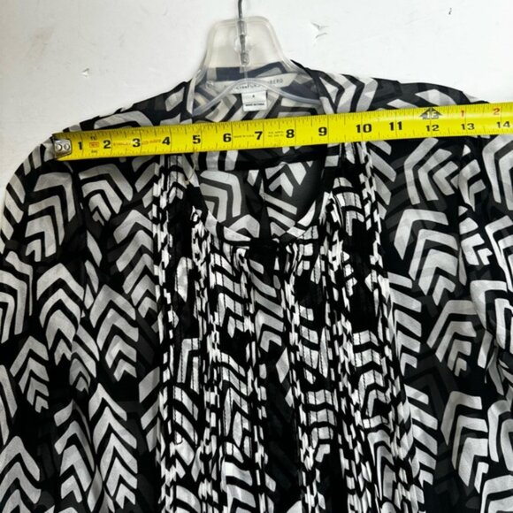 DVF Silk Floral Blouse Pleated Lightweight Button Up Pin Tuck Flowy Fairy Top 4 - Picture 14 of 16